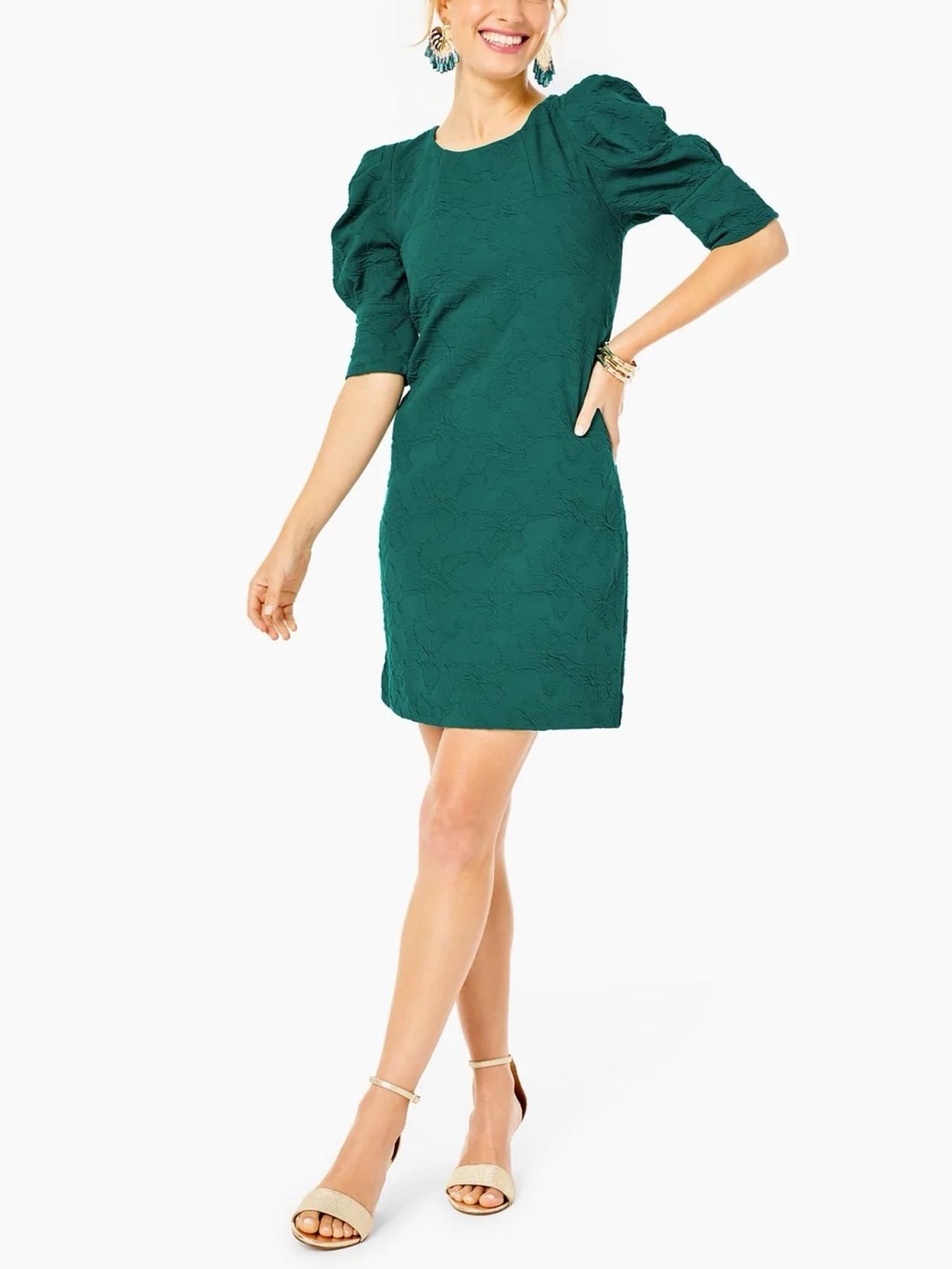 Lilly Pulitzer Knowles Elbow Sleeve Mini Dress Knit Jacquard Large